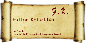 Feller Krisztián névjegykártya